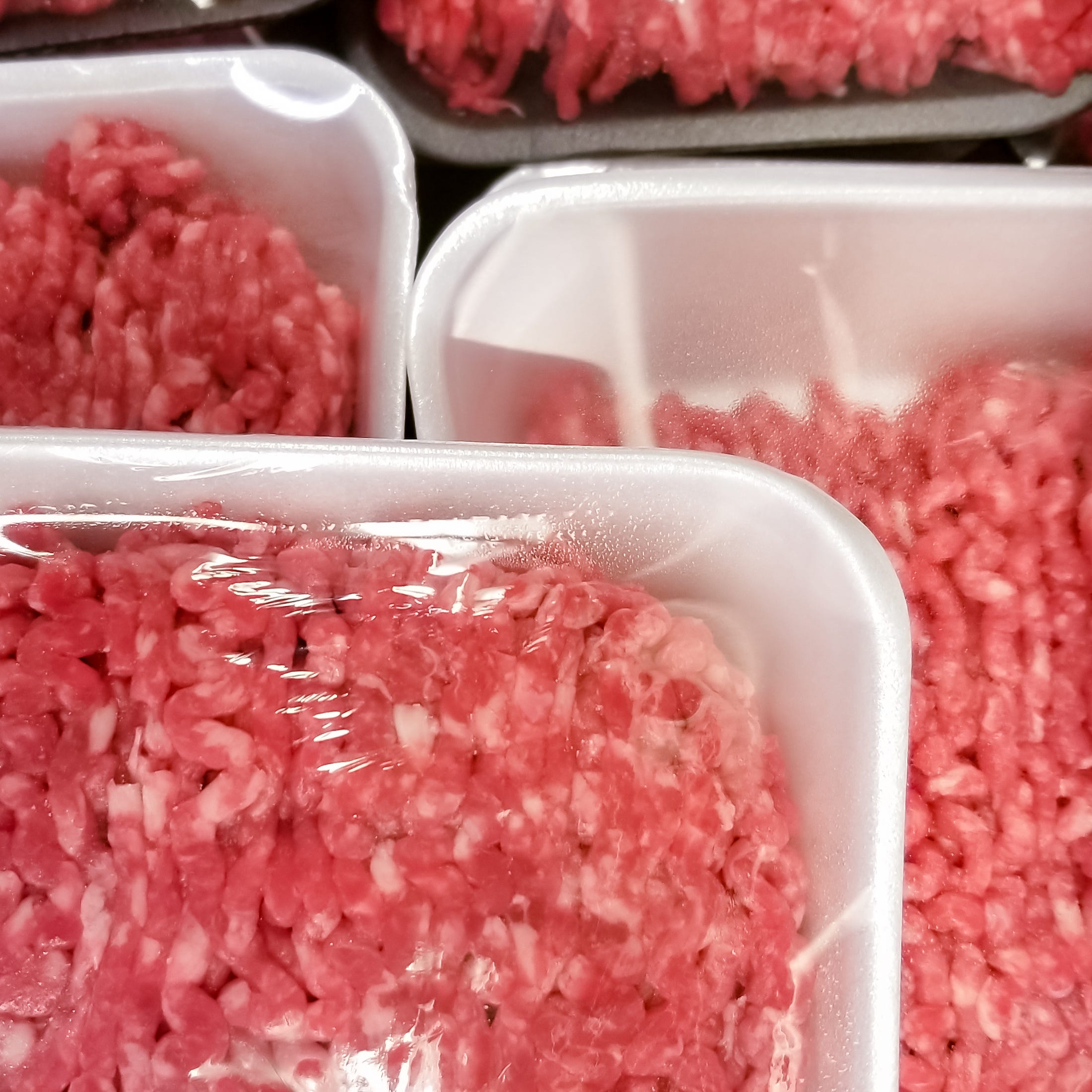 Ground beef at the supermarket