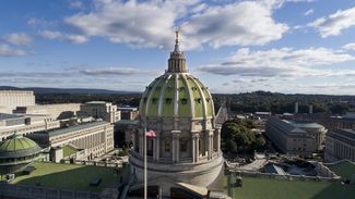 The Pa. State Capitol Complex; a birds-eye view