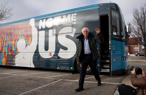 Senator Bernie Sanders’s campaign believes he is in position to win three of the first four nominating contests in February.