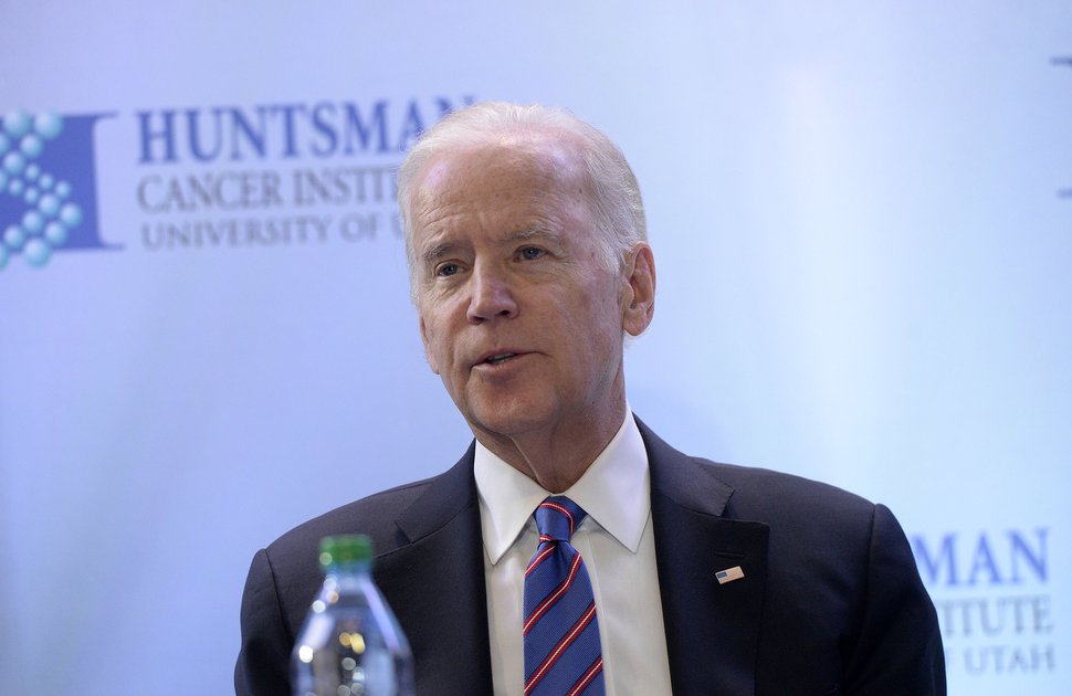 (Al Hartmann | Tribune file photo) Former Vice President Joe Biden speaks at a roundtable discussion after touring the Huntsman Cancer Center in Salt Lake City on Feb. 26, 2017. 