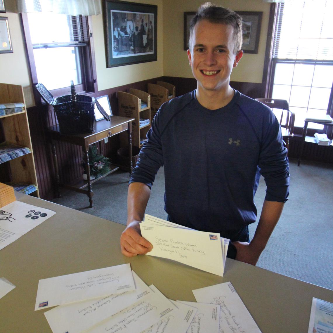 Jackson Purfeerst, of Crosslake, is challenging federal politicians to respond to him, an average American. Travis Grimler / Forum News Service