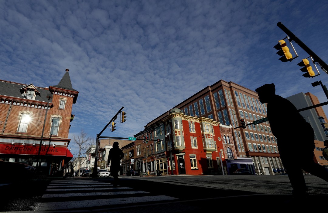 The intersection of 4th and Market streets in downtown Wilmington, Del.