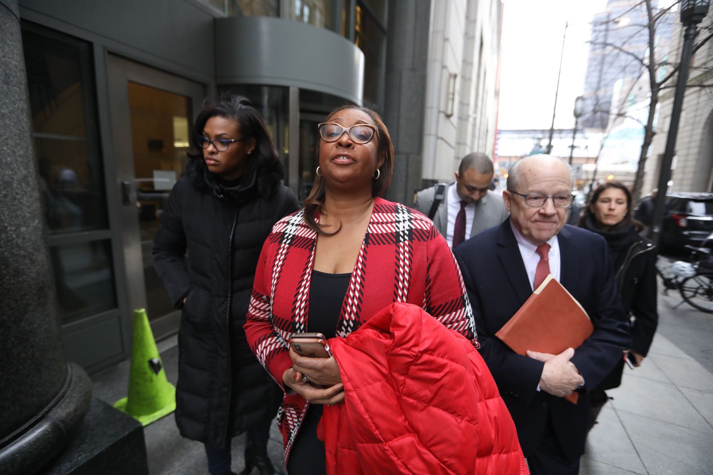 Desiree Peterkin Bell leaves the Criminal Justice Center Thursday, January 2019. DAVID SWANSON / Staff Photographer