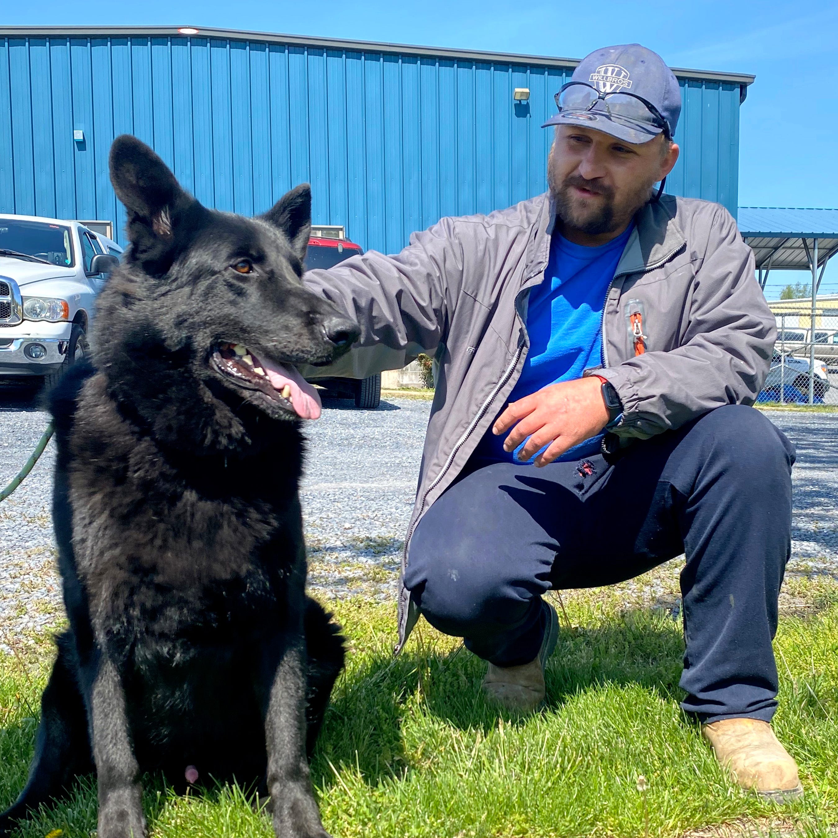 Cavaja Holt helped save Jett's life Wednesday. The German Shepard was choking on a ball until Holt pulled it out and gave the dog mouth-to-mouth resuscitation.