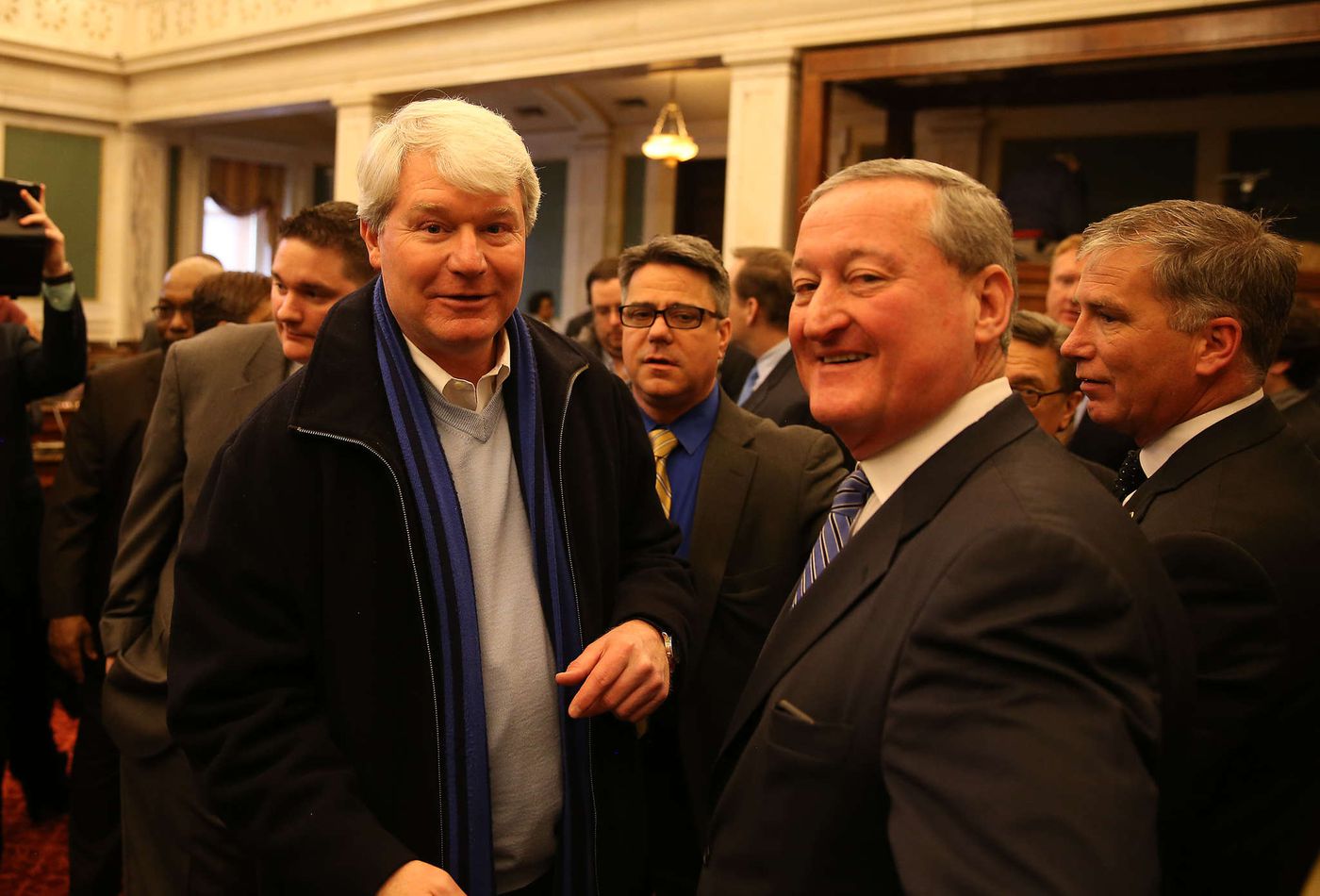 Electricians union leader John Dougherty, left, with Philadelphia Mayor Jim Kenney.