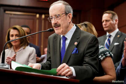 FILE - U.S. Representative Eliot Engel (D-NY) speaks on Capitol Hill in Washington, March 27, 2019.