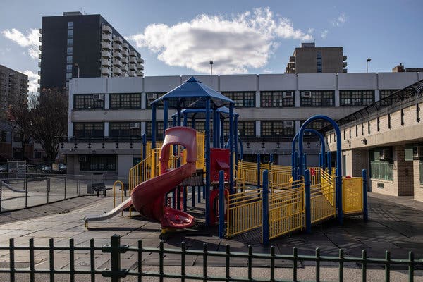 A closed school in the Bronx in April. More than 50 million children were abruptly ejected from schools in March.