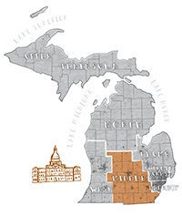 Image: Political geography michigan