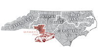 Image: Illustrated map of North Carolina.