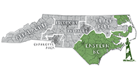 Image: Illustrated map of North Carolina.