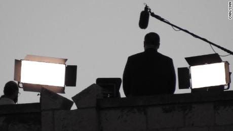 Secretary of State Mike Pompeo appeared to pre-tape his Republican National Convention speech from the rooftop of the King David Hotel in Jerusalem on Monday.