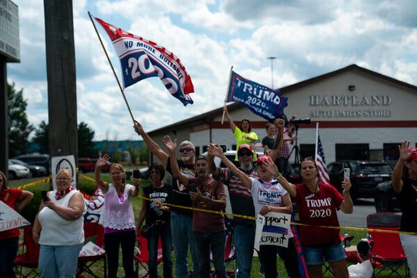 Trump supporters in Ohio on Thursday, during the president’s visit to a factory in Clyde.