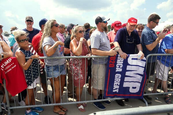Trump supporters rallied as the president came to speak in Wilmington, N.C., on Wednesday.