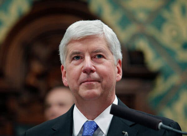Former Gov. Rick Snyder of Michigan in 2018. He called Joseph R. Biden Jr. a man with strong moral character and empathy who would bring civility back to a nation that is badly divided.