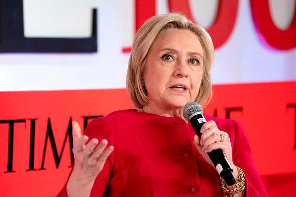 Hillary Clinton at a speaking engagement in New York last year.