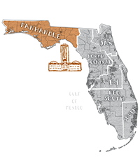 Image: Illustrated map of Florida.