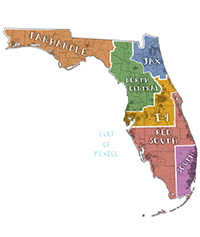 Image: Illustrated map of Florida.