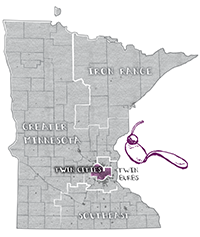 Image: Illustrated map of Minnesota.