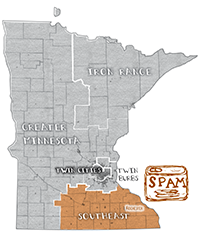 Image: Illustrated map of Minnesota.