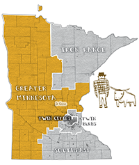 Image: Illustrated map of Minnesota.