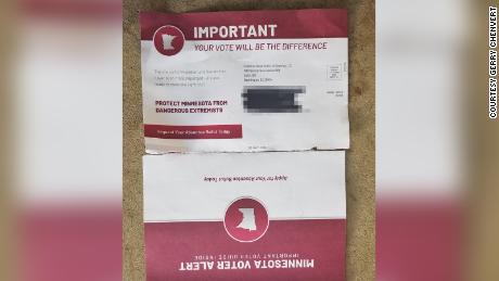 The Minnesota mailer sent to voters in August includes what appears to be a legitimate application for an absentee ballot and politically charged messaging to &quot;protect Minnesota from dangerous extremists.&quot; 