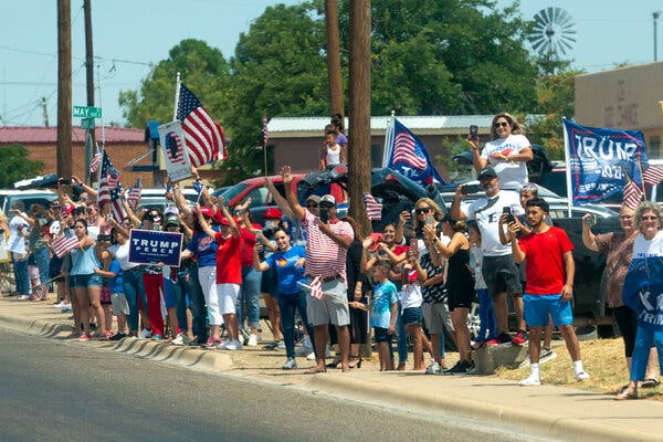 Supporters of President Trump during his visit to Midland, Texas, in July.