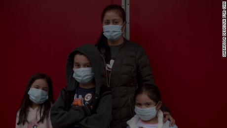 Lesly Puebla took her three children with her to vote in Durham, North Carolina.