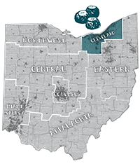 Image: Illustrated map of Ohio.