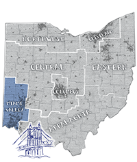 Image: Illustrated map of Ohio.