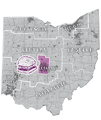 Image: Illustrated map of Ohio.
