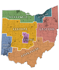 Image: Illustrated map of Ohio.