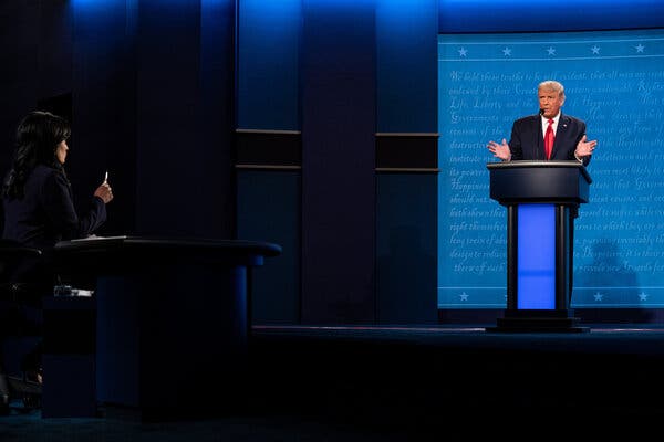 President Trump at the final presidential debate at Belmont University in Nashville.